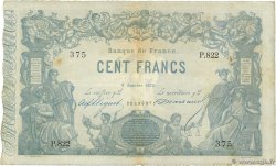 100 Francs type 1862 - Bleu à indices Noirs FRANCE  1875 F.A39.11 TB+