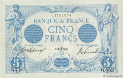 5 Francs BLEU FRANCIA  1912 F.02.06 EBC+