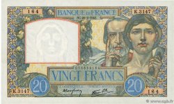 20 Francs TRAVAIL ET SCIENCE FRANCE  1941 F.12.12 UNC-