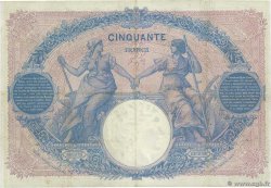 50 Francs BLEU ET ROSE FRANCE  1910 F.14.23 F+