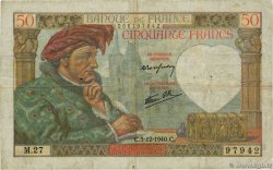 50 Francs JACQUES CŒUR FRANKREICH  1940 F.19.04 S