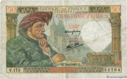 50 Francs JACQUES CŒUR FRANCIA  1942 F.19.20 MB