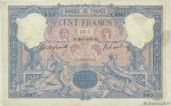 100 Francs BLEU ET ROSE FRANCIA  1907 F.21.21 MB