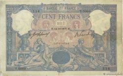 100 Francs BLEU ET ROSE FRANCE  1907 F.21.22 VG