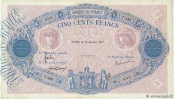 500 Francs BLEU ET ROSE FRANCE  1917 F.30.23 TB+