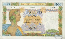 500 Francs LA PAIX FRANCIA  1941 F.32.24 q.AU