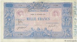1000 Francs BLEU ET ROSE FRANCIA  1911 F.36.25 BC