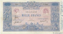 1000 Francs BLEU ET ROSE FRANCIA  1917 F.36.31 q.BB