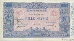 1000 Francs BLEU ET ROSE FRANCE  1918 F.36.32 F+