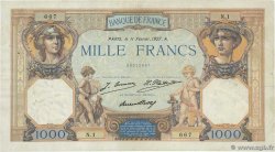 1000 Francs CÉRÈS ET MERCURE Petit numéro FRANCE  1927 F.37.01 TB+
