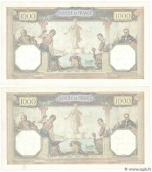 1000 Francs CÉRÈS ET MERCURE Consécutifs FRANCIA  1927 F.37.01 MBC+
