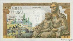 1000 Francs DÉESSE DÉMÉTER FRANCE  1942 F.40.01 UNC-