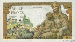 1000 Francs DÉESSE DÉMÉTER Numéro spécial FRANKREICH  1942 F.40.11 fST+