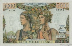5000 Francs TERRE ET MER FRANCIA  1953 F.48.09 AU