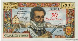 50 NF sur 5000 Francs HENRI IV FRANKREICH  1959 F.54.02 fVZ