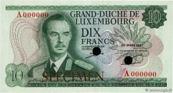 10 Francs Spécimen LUXEMBOURG  1967 P.53s NEUF