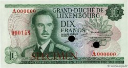 10 Francs Spécimen LUXEMBOURG  1967 P.53s UNC