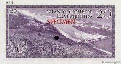 20 Francs Spécimen LUXEMBOURG  1982 P.- (54var)s NEUF