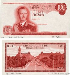 100 Francs Épreuve LUXEMBURGO  1970 P.56p SC