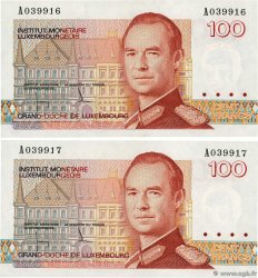 100 Francs Consécutifs LUXEMBOURG  1986 P.58a NEUF