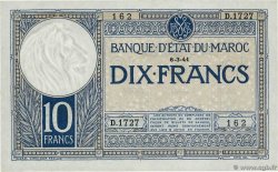 10 Francs MAROKKO  1941 P.17b fVZ