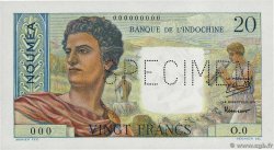 20 Francs Spécimen NOUVELLE CALÉDONIE  1958 P.50as