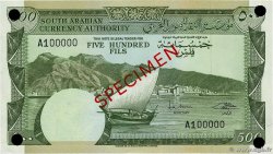 500 Fils Spécimen DEMOCRATIC REPUBLIC OF YEMEN  1965 P.02as  XF