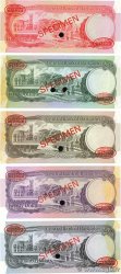 1 à 100 Dollars Spécimen BARBADOS  1973 P.29s, P.32s au P.35s VZ