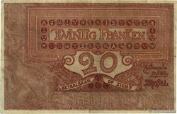 20 Francs BELGIUM  1908 P.062d F+