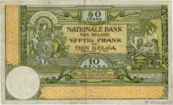 50 Francs - 10 Belgas BELGIUM  1927 P.099 F+