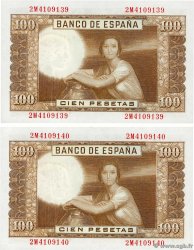 100 Pesetas Consécutifs ESPAÑA  1953 P.145a FDC