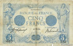 5 Francs BLEU FRANCIA  1912 F.02.02 q.B