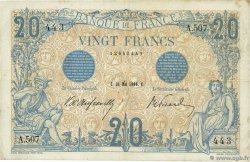 20 Francs BLEU FRANCIA  1906 F.10.01 MB