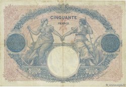 50 Francs BLEU ET ROSE FRANCE  1927 F.14.40 VG