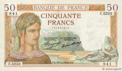 50 Francs CÉRÈS FRANKREICH  1936 F.17.31 VZ