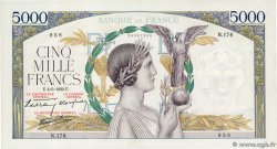 5000 Francs VICTOIRE Impression à plat FRANCE  1939 F.46.05 pr.SUP