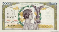 5000 Francs VICTOIRE Impression à plat FRANCE  1943 F.46.49 XF+