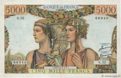 5000 Francs TERRE ET MER FRANCIA  1951 F.48.04 EBC