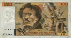 100 Francs DELACROIX modifié Fauté FRANCE  1979 F.69.03 pr.TB