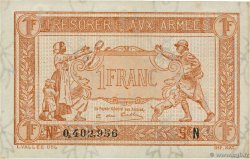 1 Franc TRÉSORERIE AUX ARMÉES 1919 FRANKREICH  1919 VF.04.01 VZ+