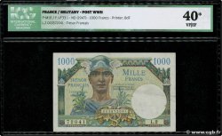 1000 Francs TRÉSOR FRANÇAIS FRANCIA  1947 VF.33.02 MBC+