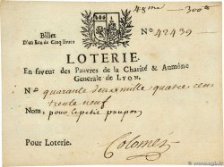 1 Ecu de 5 Livres FRANCE regionalism and various Lyon 1882  XF