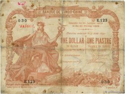 1 Dollar - 1 Piastre marron INDOCHINE FRANÇAISE  1891 P.027 B+