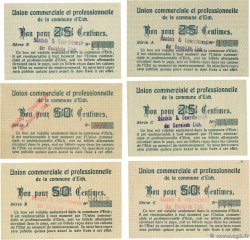 25 et 50 Centimes Lot LUXEMBOURG Eich 1918 P.- UNC-