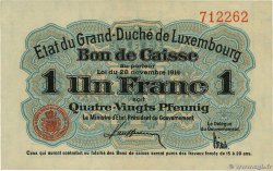 1 Franc / 80 Pfennig LUXEMBURG  1914 P.21 fST+