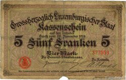 5 Francs /  4 Mark LUXEMBOURG  1914 P.23 pr.B