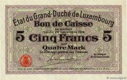 5 Francs /  4 Mark LUXEMBOURG  1914 P.23r UNC