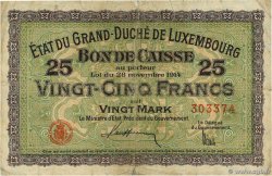 25 Francs /  20 Mark LUXEMBURG  1914 P.24 S