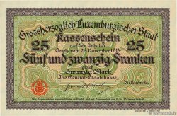 25 Francs /  20 Mark LUXEMBURG  1914 P.24r ST