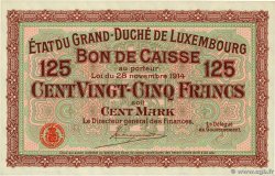 125 Francs /  100 Mark LUXEMBURG  1914 P.25r fST+